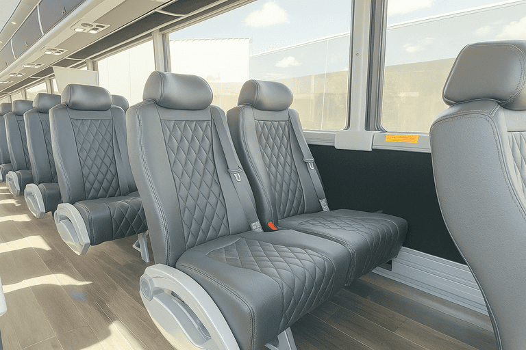 interior of Buffalo Coach Bus Service charter bus