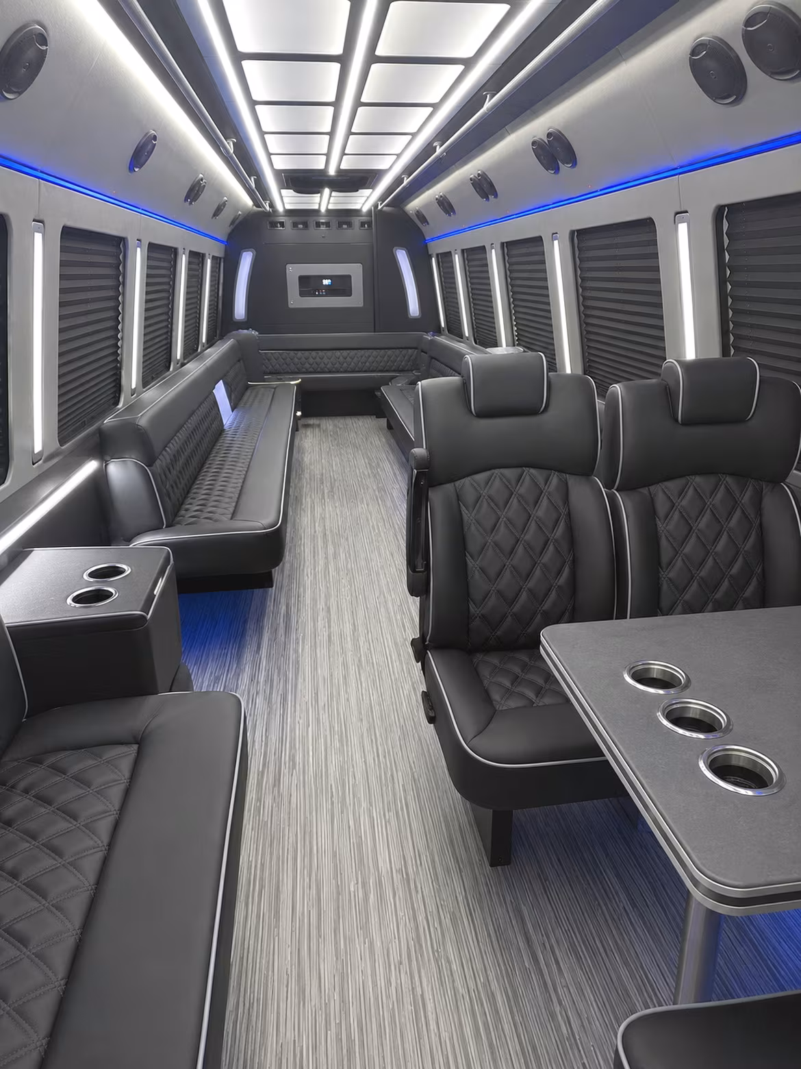 buffalo 25 passenger party bus inside