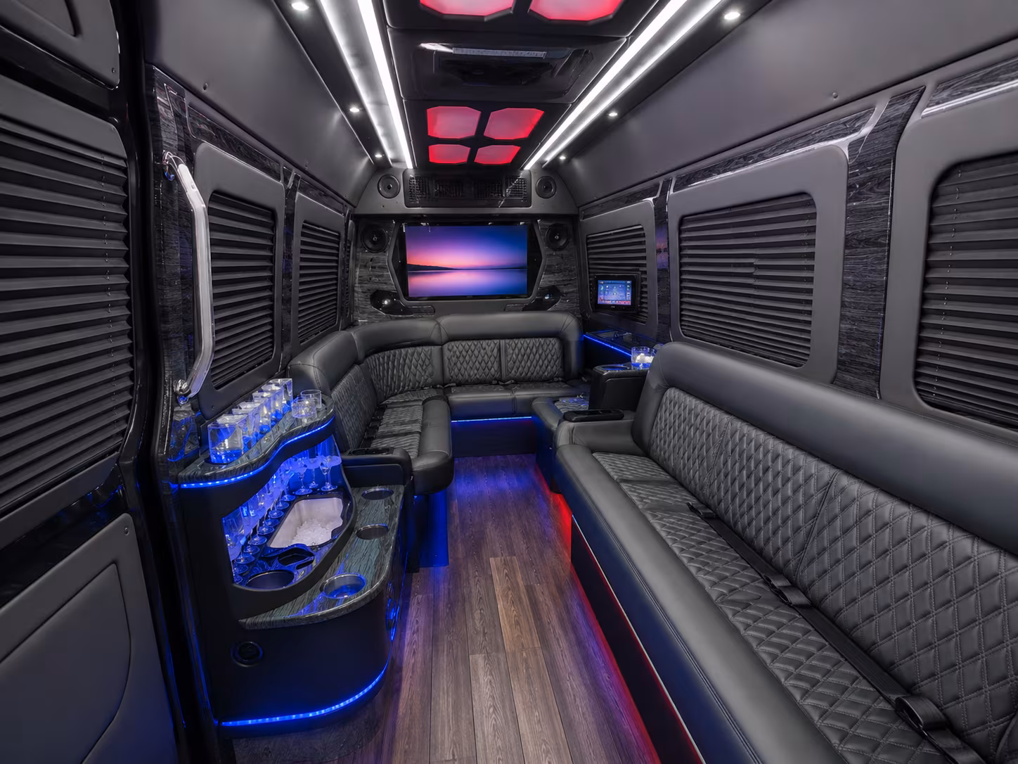 buffalo 25 passenger party bus interior