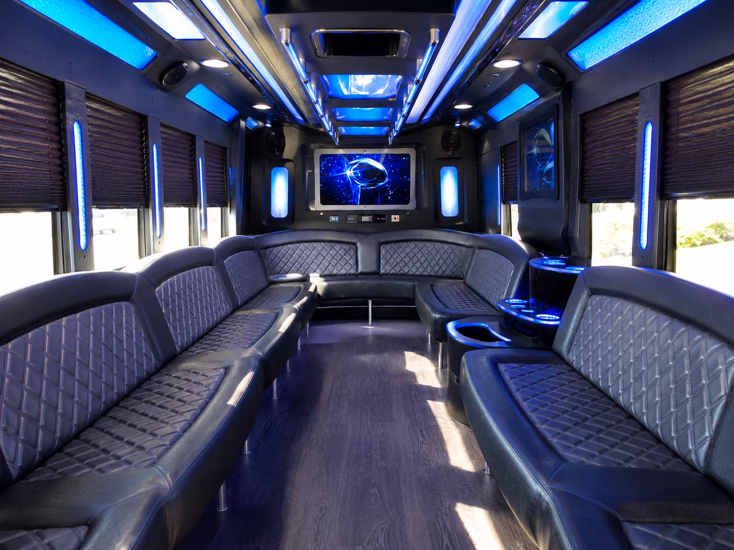buffalo 28 passenger party bus inside