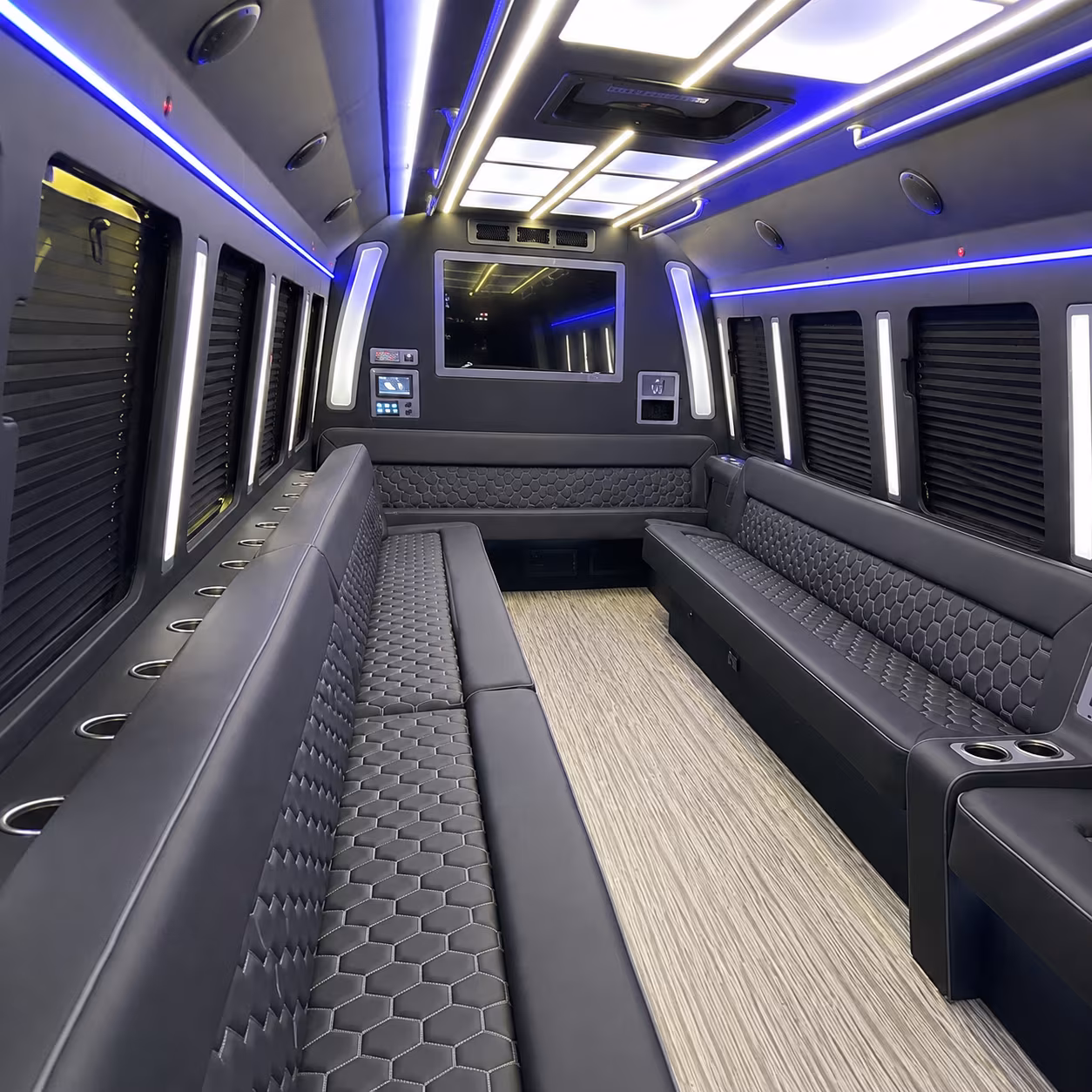 buffalo 40 passenger party bus inside