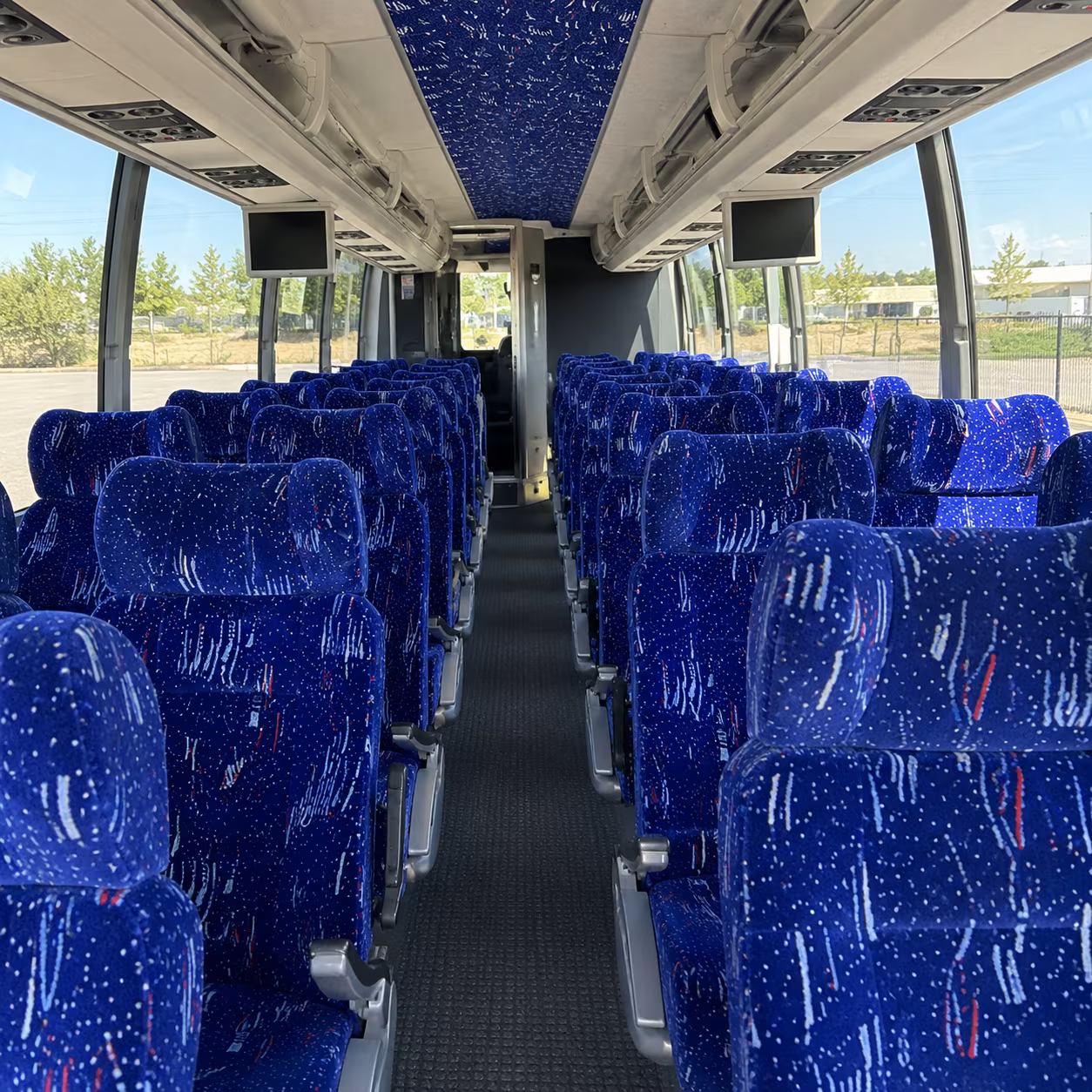 buffalo 56 passenger charter bus inside